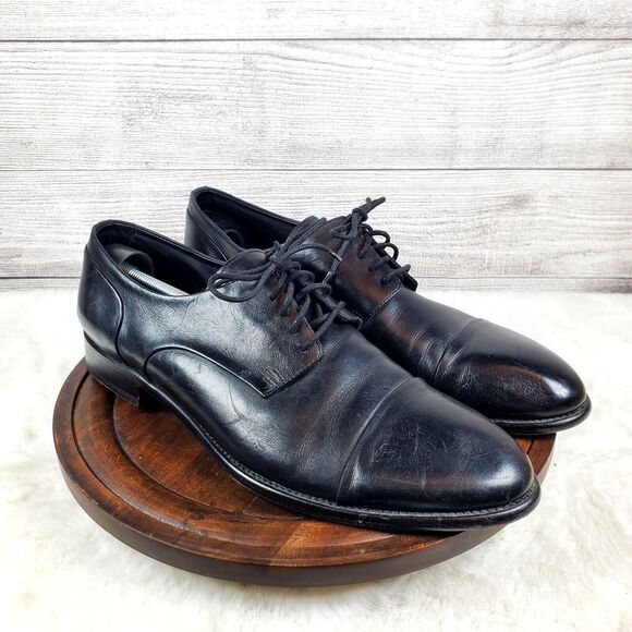 Brecos Handmade LAVORAZIONI BLAKE Black Lace Oxford Size 45 Made In Italy - Picture 1 of 10